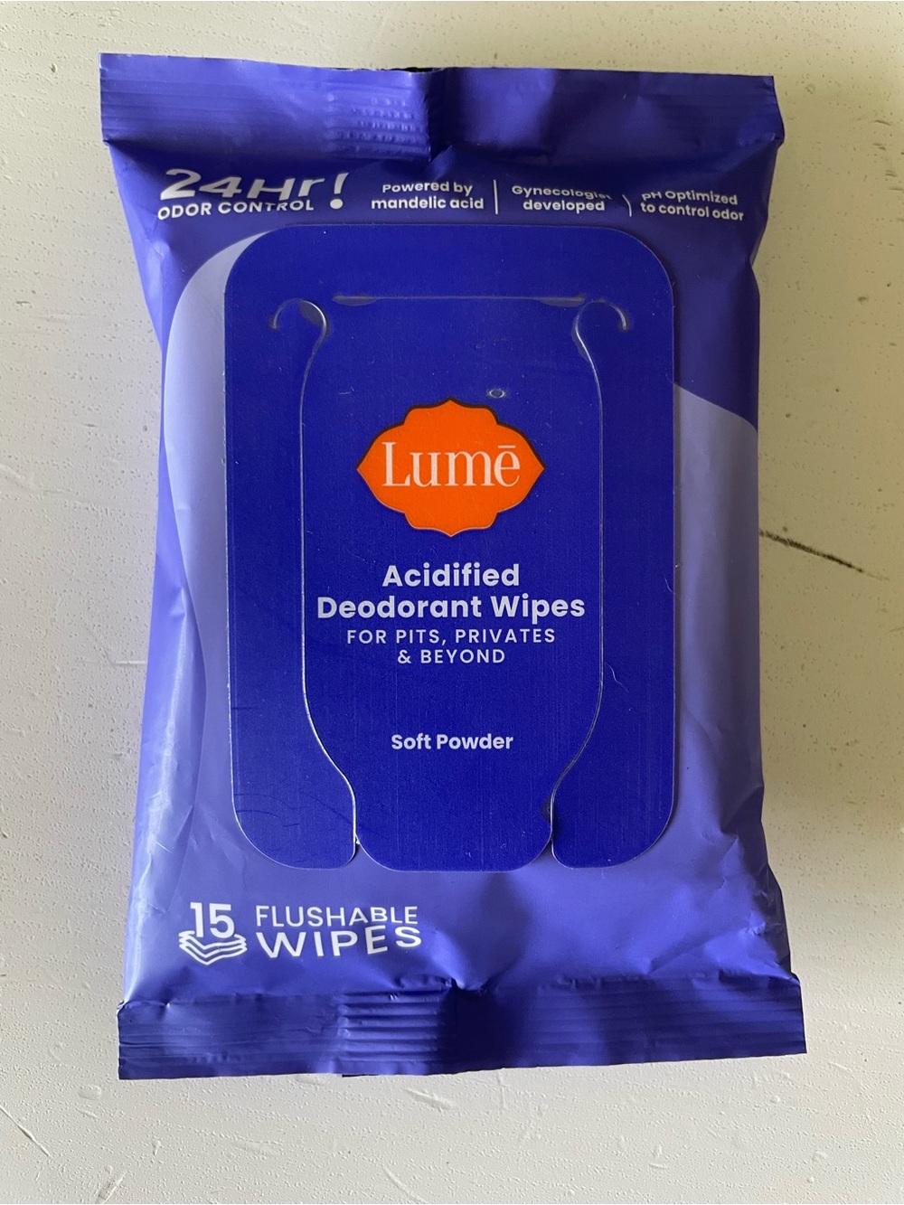 Lumē Acidified Deodorant Wipes - Soft Powder